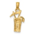 thumbnail image 4 of FJC Finejewelers 14k Yellow Gold Cocktail Drink with Umbrella Charm, 4 of 4