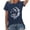 Navy, variant on Womens Astronaut Graphic T-Shirt Casual Round Neck Short Sleeve Space Theme Top Loose Fit Summer Fashion Tee Science Inspired Clothes