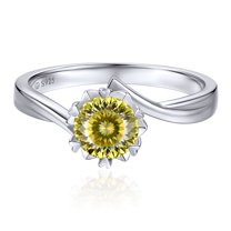 MomentWish Anniversary Ring for Women, 1Carat Moissanite Wedding Ring S925 Sterling Silver, August Birthstone Rings for Birthday Gift