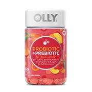 OLLY Probiotic + Prebiotic Gummy, Adult Digestive + Gut Health Supplement, 60 Ct