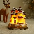 thumbnail image 2 of Resin Christmas Scene Houses  LED Lighted Christmas Village Houses with Warm Light  Christmas Ornament for Desktop Decor  Button battery(included) 3.54*2.95*4.3Inch, 2 of 6
