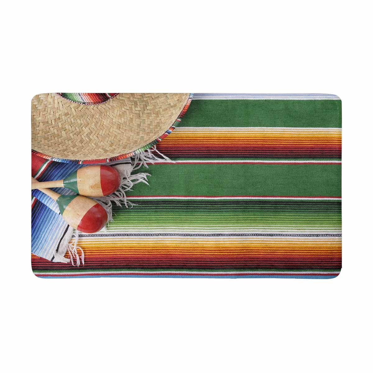 MKHERT Mexican Artwork with Sombrero on Horizontal Stripes Mexico