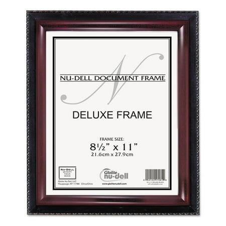 Nu-Dell Executive Document Frame, Plastic, Black/Mahogany