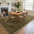 thumbnail image 2 of NewBuros 8'x10' Washable Area Rug for Living Room, Non Slip Vintage Distress Print Pattern Floral Rug, Soft Low Pile Indoor Carpet for Bedroom Dining Room, Dark Brown, 2 of 10