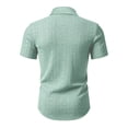 thumbnail image 6 of VgaVtl Mens Turn Down Collar Shirts Short Sleeve Summer Knit Button up Mens Tops Holiday Casual Plain, 6 of 7