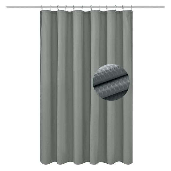Cortina de ducha Barossa Design, microfibra, color gris oscuro