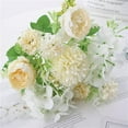 thumbnail image 3 of NAMZI Artificial Flower Silk Peony Bouquets Carnations Flower Arrangement Centerpiece for Table Wedding Dining Room Home Decorations Set of 2, White, 3 of 5