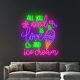thumbnail image 5 of Handmadetneonsign Custom All You Need Is Love And Ice Cream Neon Sign, Ice Cream Cone Neon Light, 5 of 5