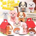 thumbnail image 4 of Juego de 12 minicachorros de peluche Toy Figures HAPGFS con llaveros, 4 of 7