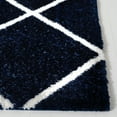 thumbnail image 3 of SAFAVIEH Tahoe Elwyn Trellis Shag Runner, 2' x 9', Navy/White, 3 of 10