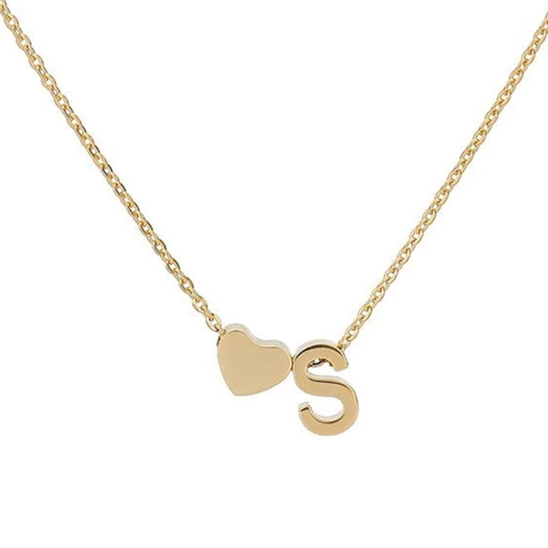 Collar Letras Collares Delicados Chapados en Oro 18 Quilates para Mujer (estilo Dorado 4)