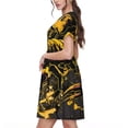 thumbnail image 2 of Uemuo Urban Graffiti Scorpion Illustration Print Womens Summer Dress Casual Swing Short Sleeve Sundresses Beach A-line Shift Dress, 2 of 6
