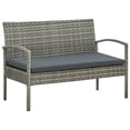 thumbnail image 4 of vidaXL 4 Piece Garden Lounge Set with Cushions Poly Rattan Grey, 4 of 5