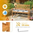 thumbnail image 5 of Wooden Outdoor Garden Bench for Patio, SUREGO 2-Seat Fir Wood Park Bench with Slatted Back, Natural Finish, Weather-Resistant, Brown, 5 of 7