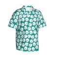 Balery Green Baseball Print Men's Hawaiian Shirts Short Sleeve Beach