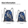 thumbnail image 2 of Balery Blue Heron Floral Garden Pattern Drawstring Backpack Bag Sport Gym Sackpack Cinch Bags Pattern Drawstring Backpack Bag Sport Gym Sackpack Cinch Bags -Small, 2 of 6