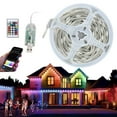 thumbnail image 1 of YOPTOP Smart Rainbow LED Permanent Outdoor Light -  Smart Permanent Outdoor Lights  Eaves Lights with App Control Remote Eaves Led Lights Strip Waterproof for Halloween  Christmas  Holi,50ft(15m), 1 of 7