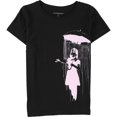 thumbnail image 1 of Elevenparis Womens Umbrella Girl Graphic T-Shirt negro S, 1 of 2