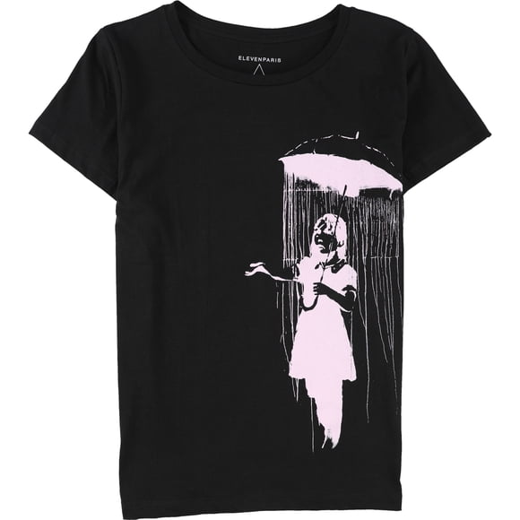 Elevenparis Womens Umbrella Girl Graphic T-Shirt negro S