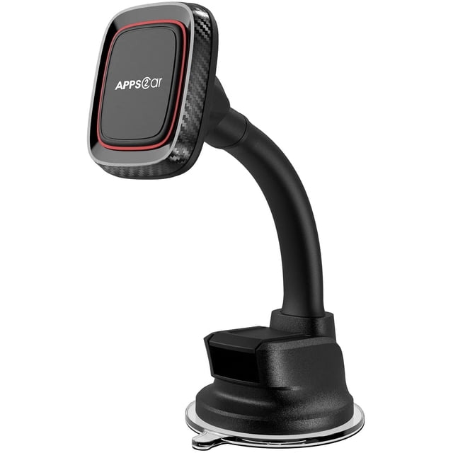 WWS-Magnetic Phone Holder Car Dashboard Windshield Car Phone Holder Mount with Flexible Arm & Built-in Strong Magnets, Suction Cup Phone Holder for Car Compatible with All Smartphones