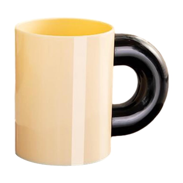 Vaso para enjuague bucal con asa, vaso para baño, vaso para brochas de maquillaje, soporte para cepillos de dientes Beige