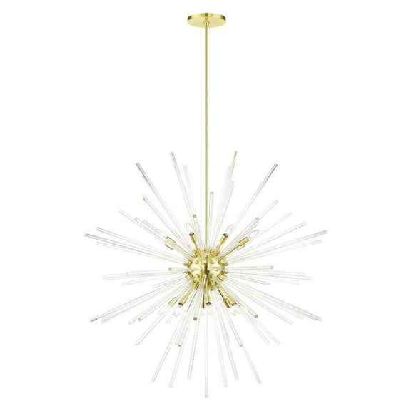 Mid Century Modern Sixteen Light Chandelier-Satin Brass Finish Bailey Street Home 218-Bel-4363371