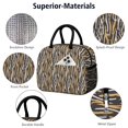 thumbnail image 4 of Insulated Lunch Bag for Women, Floral Print Oxford Fabric Lunch Box, Leakproof Thermal Cooler Tote for Work, School & Picnic, Leopard Animal Print, 4 of 5