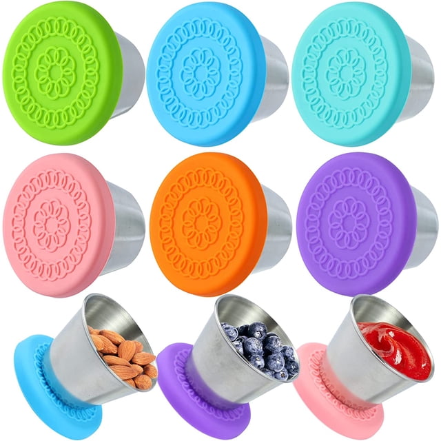 EcoNesxp Leakproof Reusable Sauce Container with Silicone Lid oz Salad Dressing Container Pack Dipping Sauce