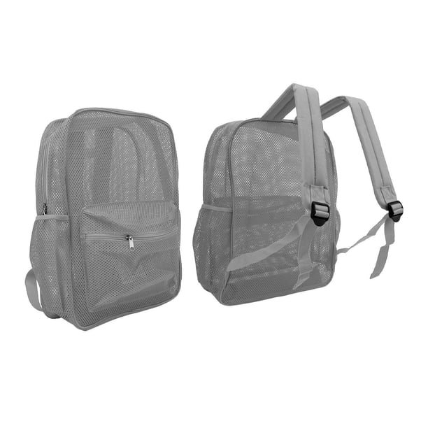 Sac à Dos En Maille Transparente - Polyester Léger, Grande Capacité - Poches Zippées - Idéal Plage, Sport, Voyage