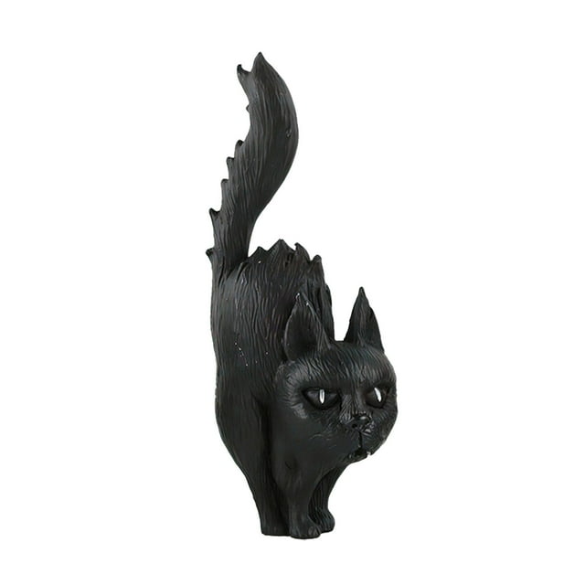 DOLITY Figurine en Résine d'Halloween Décorations Multifonctions Imperméable Chat Noir d'Halloween