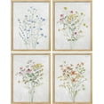 thumbnail image 3 of PixonSign Framed Colorful Wildflower Still Life Wall Art, Set of 4 Floral Botanical Print Wall Decor Prints, Nature Wilderness Wall Décor, Country Farmhouse Rustic Artwork - 11"x14" Natural, 3 of 5