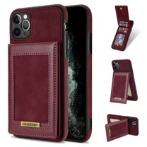 Allytech for iPhone 11 Pro Max Wallet Case, Protective Case with Credit Card Holder Slim PU Leather Anti-Slip Shockproof Case for iPhone 11 Pro Max 6.5 inch 2019, Winered