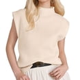 thumbnail image 1 of Womens Mock Neck Sleeveless Sweater Vest - Ribbed Knit Pullover Tank Tops, Lightweight Comfortable Fabric, S-XL Sizes for All Seasons, 1 of 3