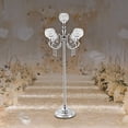 thumbnail image 5 of Crystal Candelabra Centerpieces 5-Arms 49" Tall, Silver Candle Holders for Wedding Columns Home Holiday Dinner Party and Formal Event Table Decoration, 5 of 7