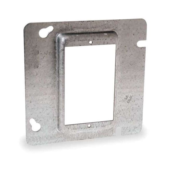 Raco Plaster Ring, 1 Gang, Galvanized Zinc, Square Box Type 837