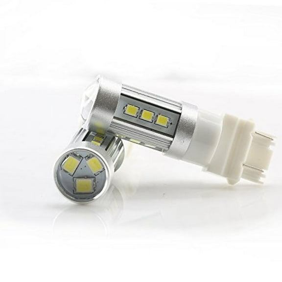 3157 White High Power Projector 2835 Chip 15-LED Turn Signal/Brake/Tail/Reverse/Parking Light Bulbs (3157, White)