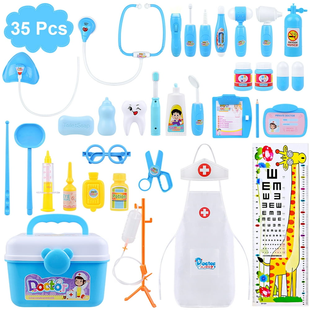 Toy Medical Kit, 35PCS Kids Pretend Play Dentist Doctor Kit with