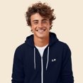 thumbnail image 4 of Dalix Panda Embroidered Zip Hoodie Fleece Long Sleeve Pocket Warm Soft Mens in Navy Blue S Small, 4 of 5