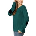 thumbnail image 4 of Unique Bargains Junior's Pullover Drop Shoulder Elbow Cat Patch Loose Sweater Pullover, 4 of 5