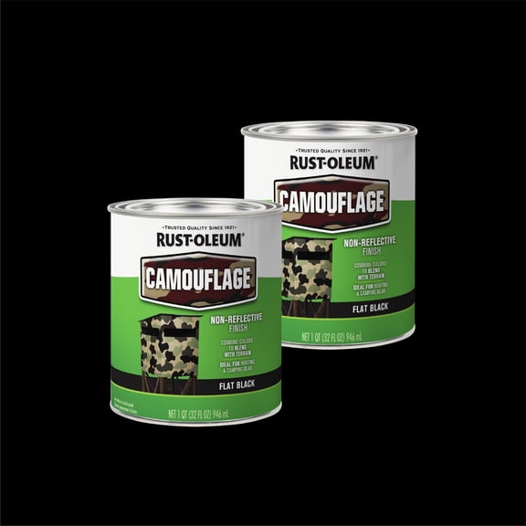 2 Pack, Black, Rust-Oleum Specialty Camouflage Spray Paint-379558, 1 qt