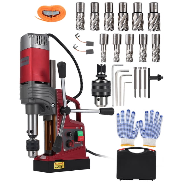 GloryStar Perceuse Magnétique Portative, Trousse de Perceuse Magnétique Incluant Adaptateur et Double Queue d'Aronde, Machine de Perçage Électrique pour une Utilisation Polyvalente à la Maison et en Milieux Industriels