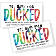 Crafters Cup You've Been Ducked Card 50 Pack Duck Duck Tag 3.5 x 2In Business Card Size Tie Dye 'Ducked' Design