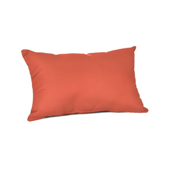 Casual Cushion Solid Sunbrella® Fabric 1-Piece Outdoor Rectangle Throw Pillow, 19"W x 12"L, Canvas Melon