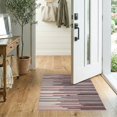 thumbnail image 2 of ODIKA Geometric Minimalist Abstract Stripe With Interlocking Square Accents for Hallway, Study Room, Playroom, Non-Slip Low Profile, 2 of 7