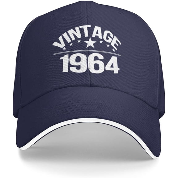 60 Years Old Gifts Vintage 1964 60th Birthday Gift Baseball Cap Sun Hat Women Trucker Hat Men Dad Hat Black