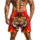 thumbnail image 1 of Pantalones de Baño de Cintura Elástica para Hombres Pantalones Cortos de Playa de Bolsillo Doble con Impresión Divertida, 1 of 9