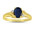 thumbnail image 1 of 10k Yellow Gold Oval Sapphire And Diamond Ring, 1 of 6