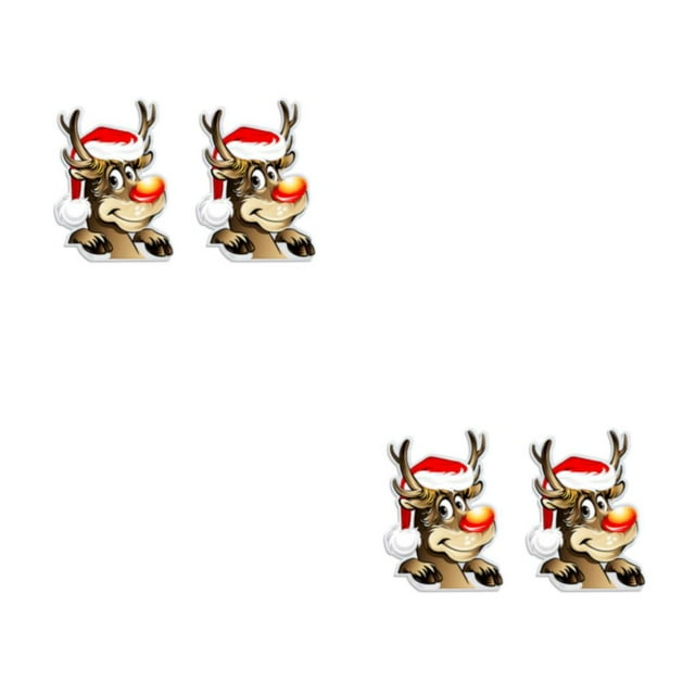 Destyer 2piece Stable Fixed Reflective Magnets For Car No Damage And Easy To Apply Christmas Decorations Deer 2Set