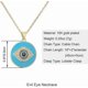 thumbnail image 2 of 18k Gold Plated Evil Eye Enamel Disk Pendant Necklace,handmade Adjustable Amulet Good Luck Protection Evil Eye Jewelry For Women, 2 of 4