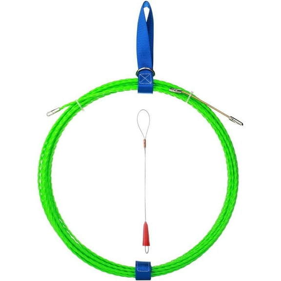 QZATTCAEN Fish Tape Wire Puller Through Wall Wire Threader Fish plus Fish Cable Fastener with Steel rope 32FT(10M)